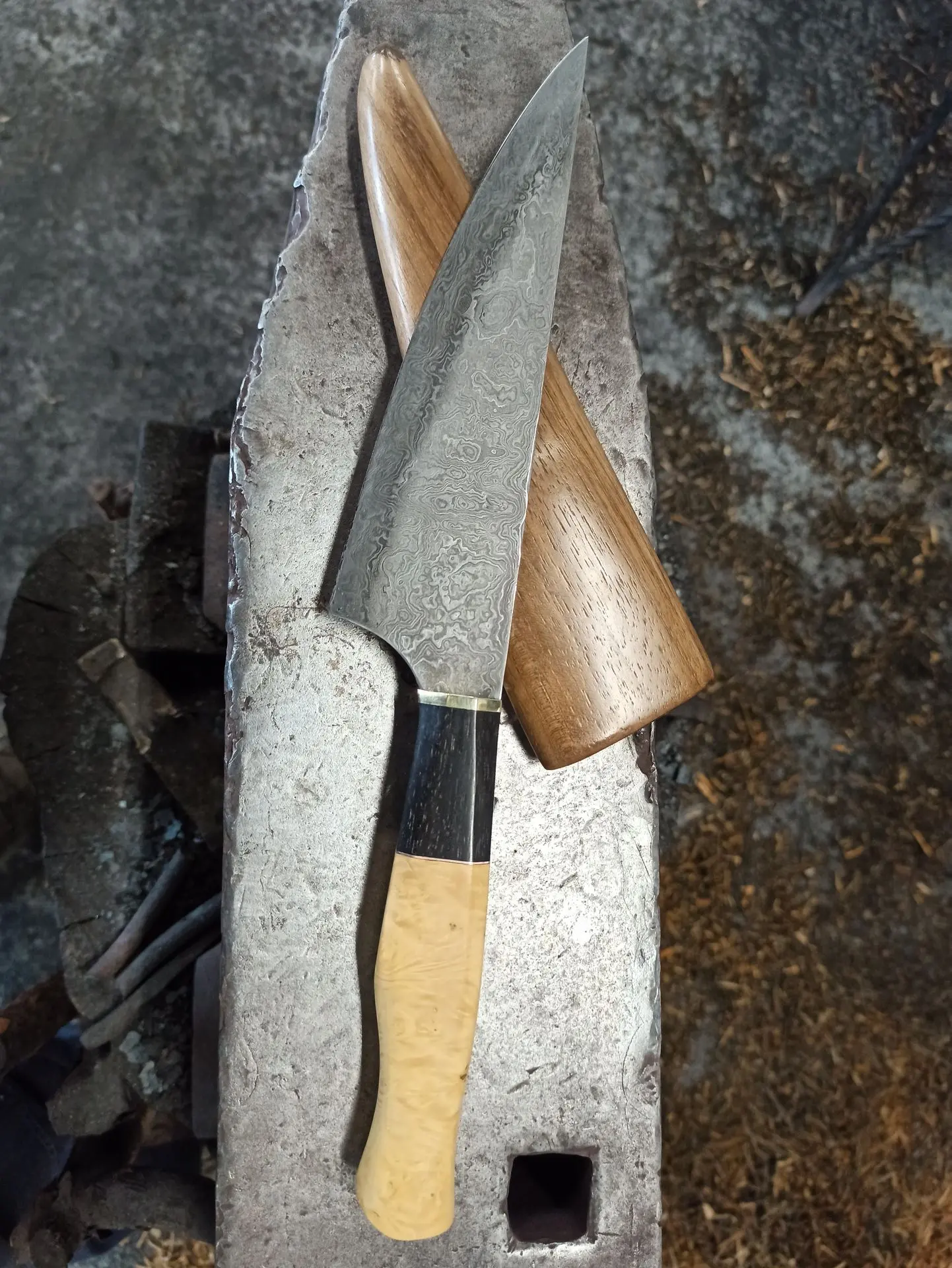 couteau de cuisine acier damassé Charlie Maridet