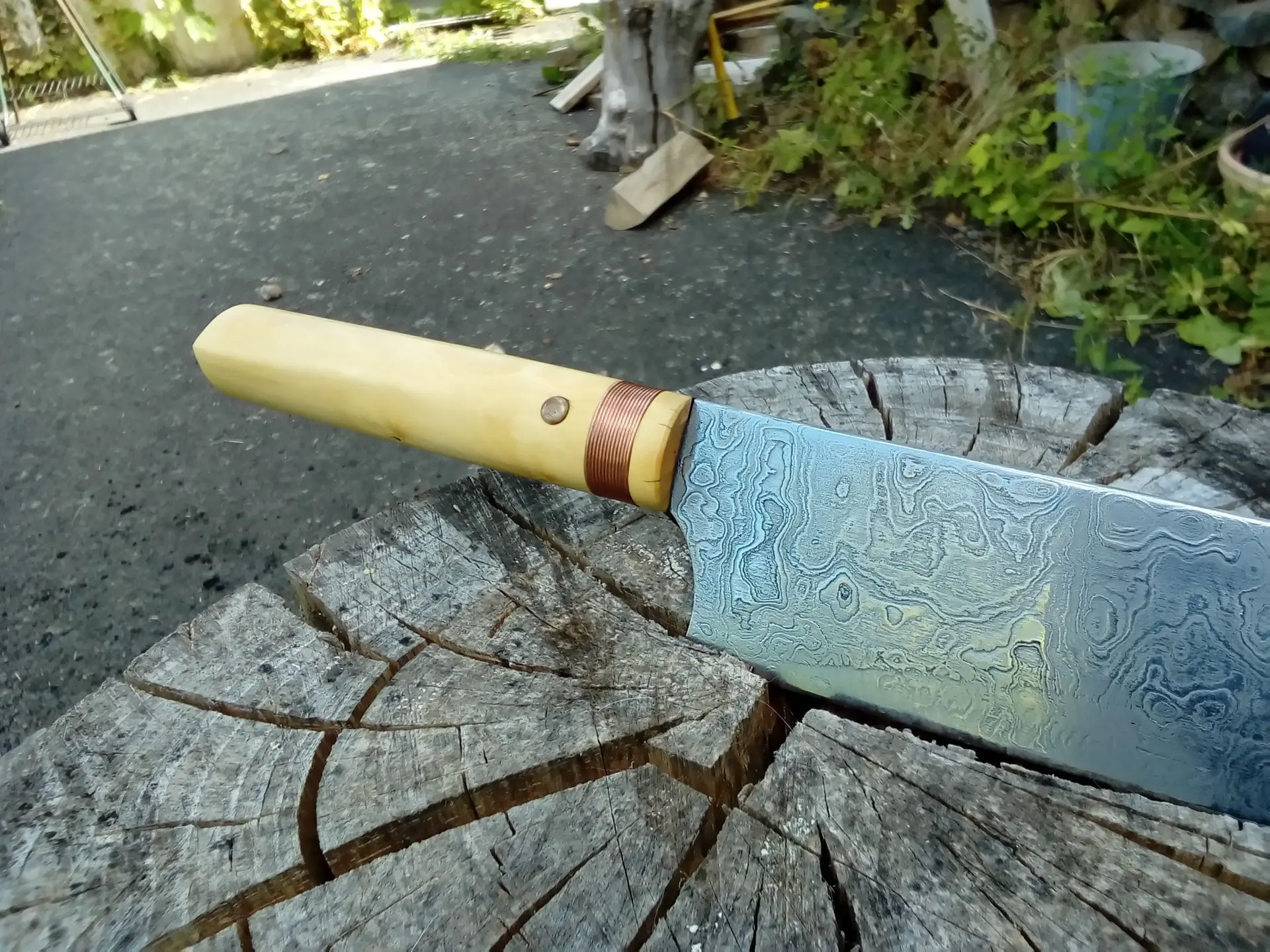 couteau de cuicine acier damassé Charlie Maridet